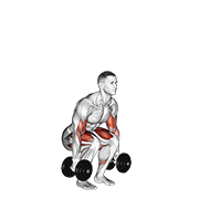 Przysiad ze sztangielkami na biceps