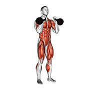 Podwójny wycisk kettlebell