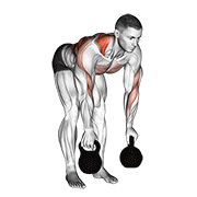 Wiosłowanie naprzemienne kettlebell