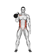 Wyciskanie kettlebell w opadzie